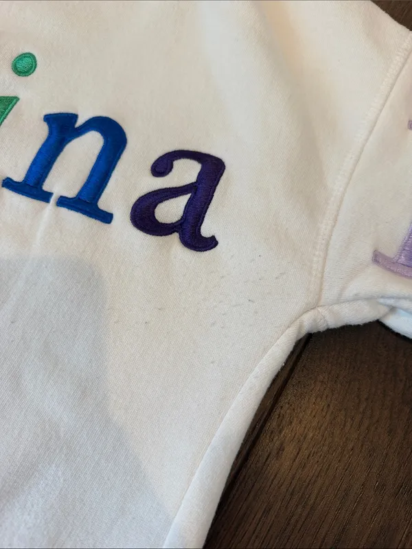 Nice Santa Catalina Island Rainbow Letter Sweatshirt White Size Small - C4-112 - Image 7