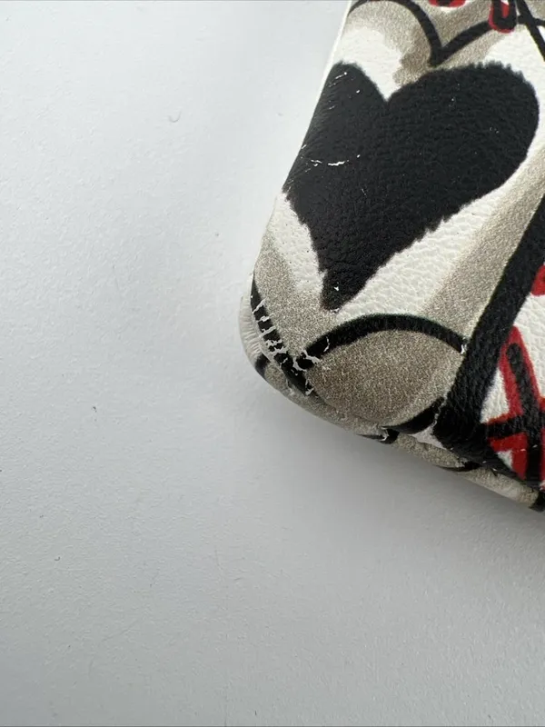 Brighton Wristlet Clutch Pouch Hearts 8.5x5 Black White Jeweled Boho Cottage - Image 13