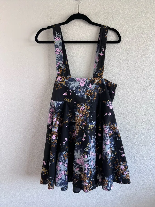 NWT‎ Free People Women's Let The Sunshine Floral Dark Combo Babydoll A-Line Mini - Image 3