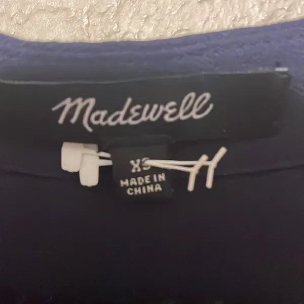 Madewell Navy Blue‎ Bicoastal Dress Slouchy Shift Short Sleeve Size XS - Image 6