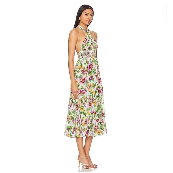 MISA Los Angeles Karolina Flora Exotica Halter Midi Dress NWT Small - Image 2