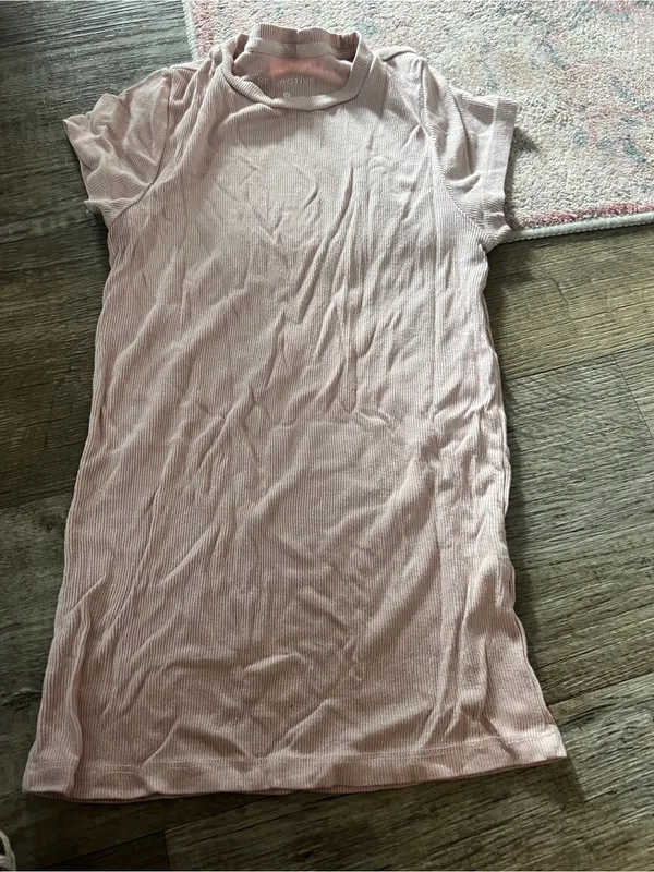 SET ACTIVE Women's Short Sleeve Ribbed Tee in pale pink - Image 8