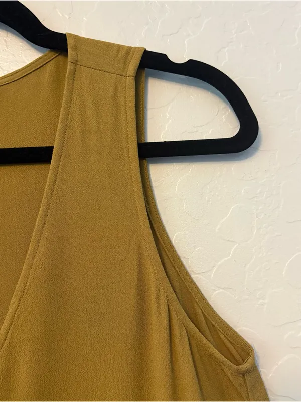 Madewell heather button down sleeveless sheath dress in spiced olive XS NWOT - Image 10