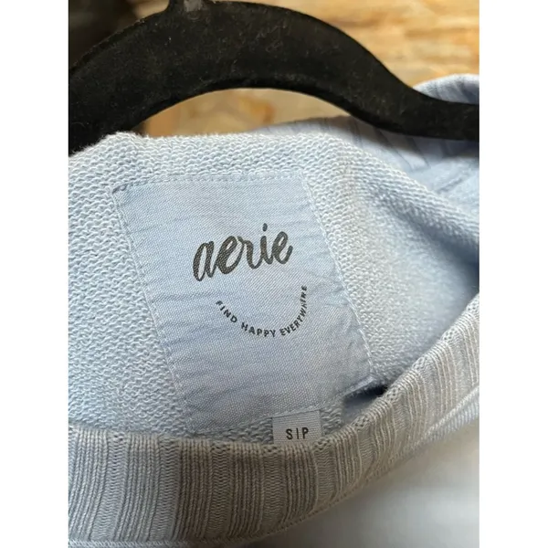 Aerie Down to the Earth oversized relaxed fit sweatshirt Light Blue Small - Image 10
