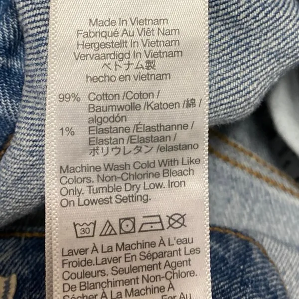 Madewell Perfect Vintage Blue High Waist Frayed Crop Straight Leg Denim Jeans 27 - Image 6