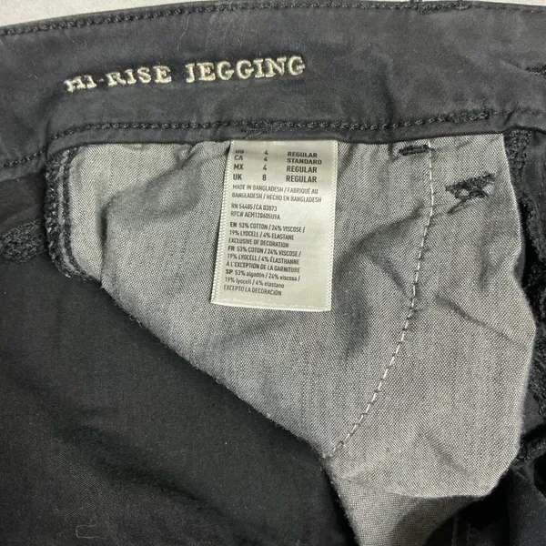 American Eagle Hi-Rise Jegging Size 4 Black Moto Zip - Image 6