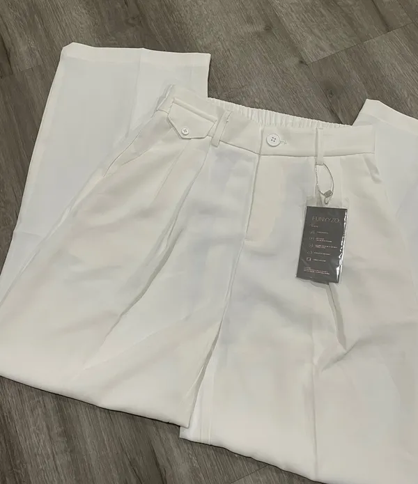 High Waist White Trousers - Image 5