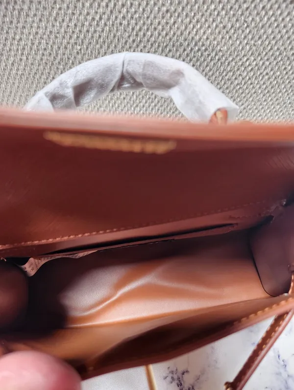 Brown Top Handle Flap Bag with Adjustable Crossbody Strap - Image 6