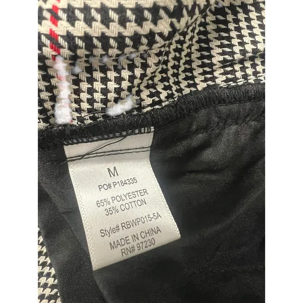 AF StudioNew York Womens Plaid Ankle Pants Black White Red RBWP015-5A Size M NWT - Image 5