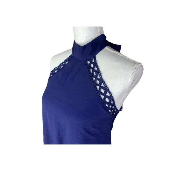 Lulus Any‎ Sway Shape or Form Navy Lace Halter Dress -Medium - Image 5