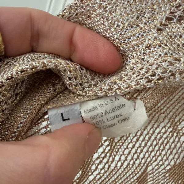 Vintage Lace Open Front Cardigan Jacket in Taupe large - Image 2