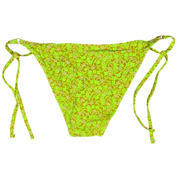 Aerie String Cheeky Swim Bottoms Neon Floral Print Tie Side‎ Bikini Size L - Image 2