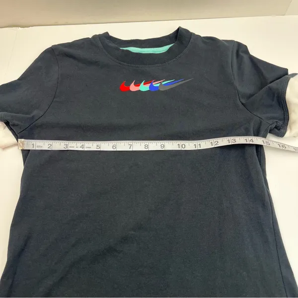 Nike Fitted Womens Black Dress‎ Swoosh SZ Medium Tight Fit Athleisure Streetwear - Image 6