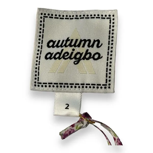 Autumn Adeigbo Mini Dress Womens 2 Gisele Red White‎ Floral Cutout Puff Sleeve - Image 4