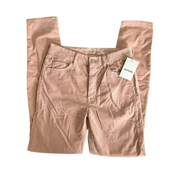 MOTHER The Looker Petal Pink Corduroy High Rise Skinny Jeans 26 NWT - Image 2