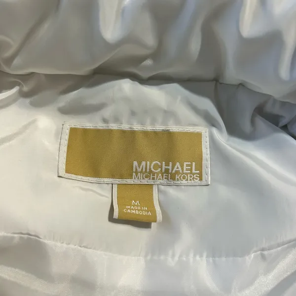 Michael Kors White Quilted Classic Layer Vest Size Medium - Image 3
