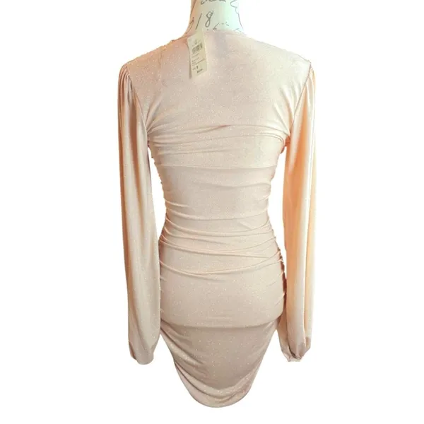 Windsor NWT Glitz and Glamour Mini Dress in Gold Champagne Shimmer Women's Small - Image 6