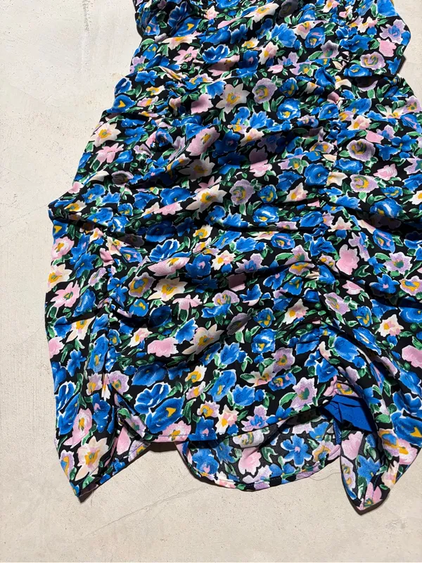 More to come Maggie twist mini dress One-Shoulder Floral Blue pink NWT small - Image 3