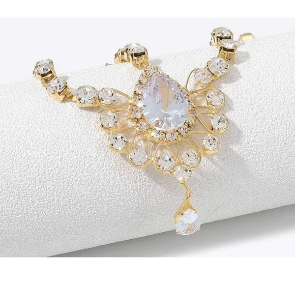 NEW Head Chain Jewelry Crystal Hair Chains Boho Headpiece - Image 4