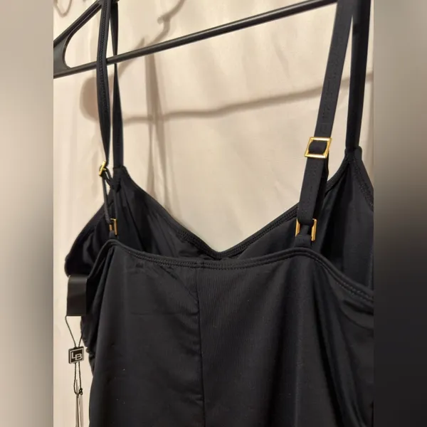 La Blanca NWT Standard Island Goddess Lingerie One Piece Swimsuit, Black, 12 - Image 9