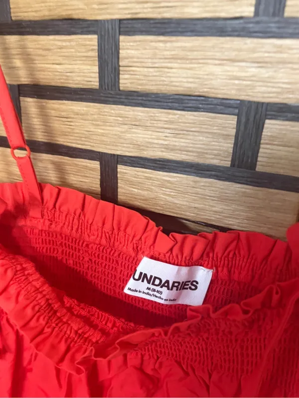No boundaries red poplin cotton dress size medium - Image 5