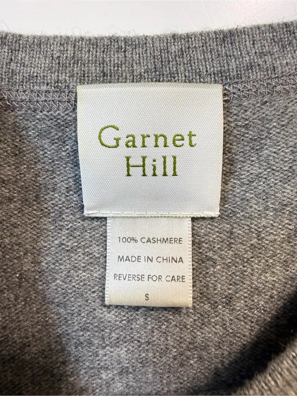 Garnet Hill 100% Cashmere Women's Gray Scoop-Neck Knit Sweater - Image 5