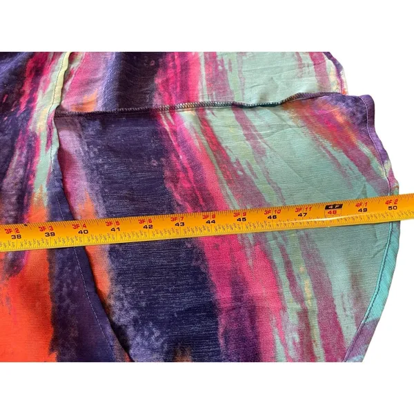 Triple Heart High Low Midi Sleeveless Tie Dye Flowy Dress S boho - Image 10
