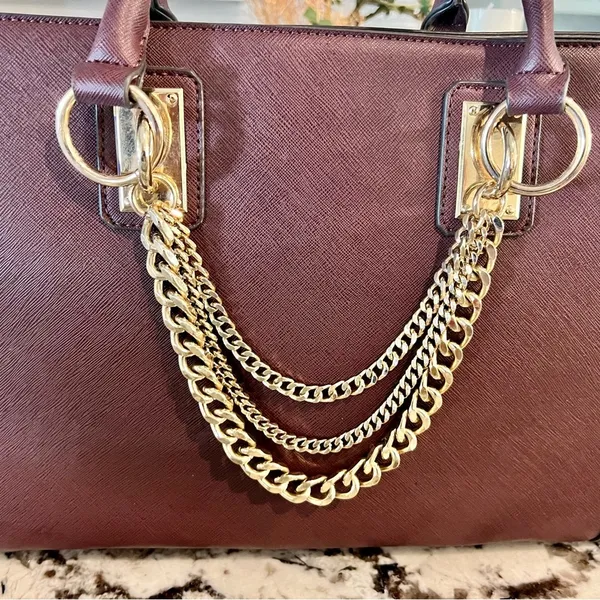 JustFab Bradley Satchel Plum Handbag 👜 - Image 7