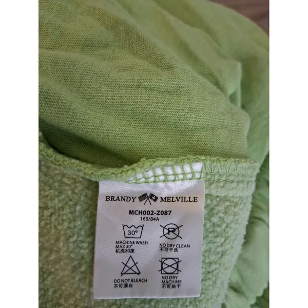 Brandy Melville Lime Green Rosa Sweatpants Joggers Fleece One Size - Image 9
