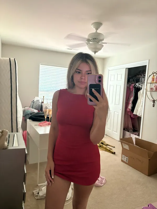 White fox red mini dress - Image 2