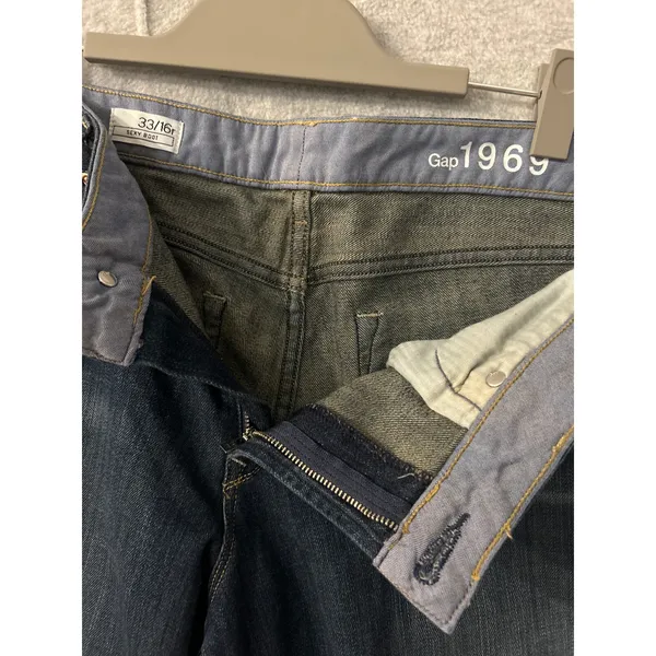 Gap 1969 Sexy Boot Jeans Womens 33/16R Dark Wash Denim‎ Bootcut Mid Rise - Image 3