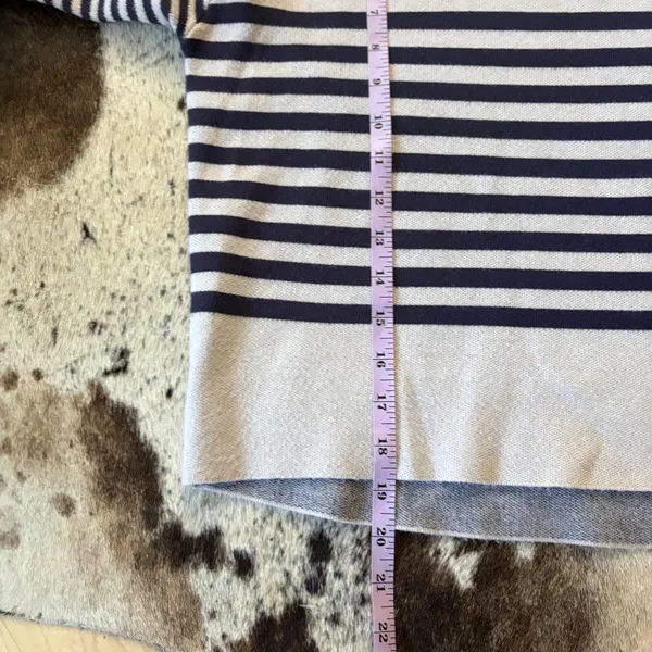 MAEVE Anthropologie The‎ Carys Mock-Neck Sweater Mauve Grey Size XS Striped - Image 10
