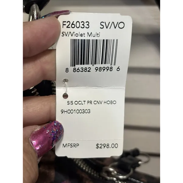COACH NWT Ocelot Hobo Violet Multi Animal Print F26033 Large Logo - Image 3
