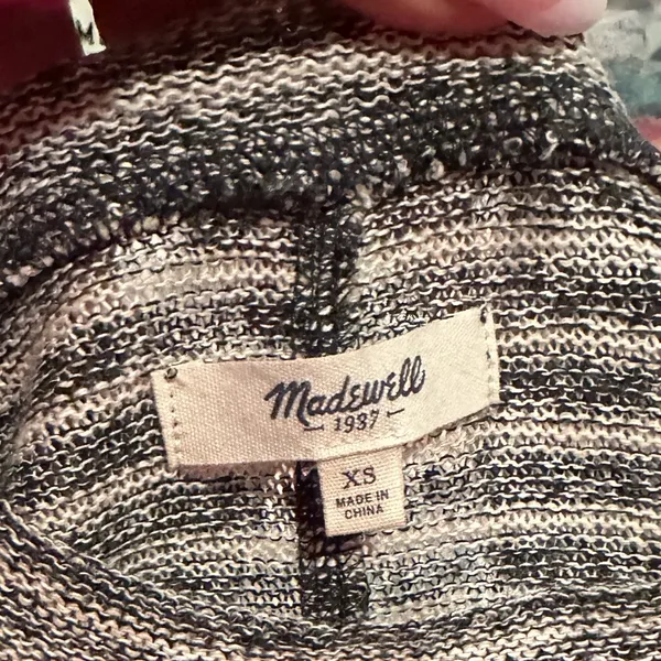 MADEWELL LINEN Striped Knit Split Side High Low Top XS minimalist neutral - Image 6