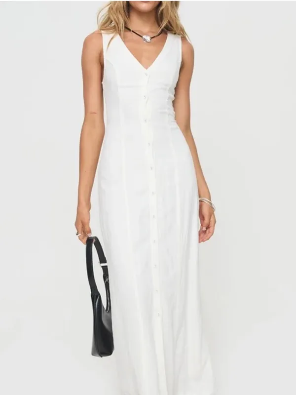 Princess Polly Summer Season Button Front Linen Blend Dress New! - Image 4