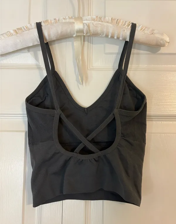 gray cross back tank top Size XS - Image 2