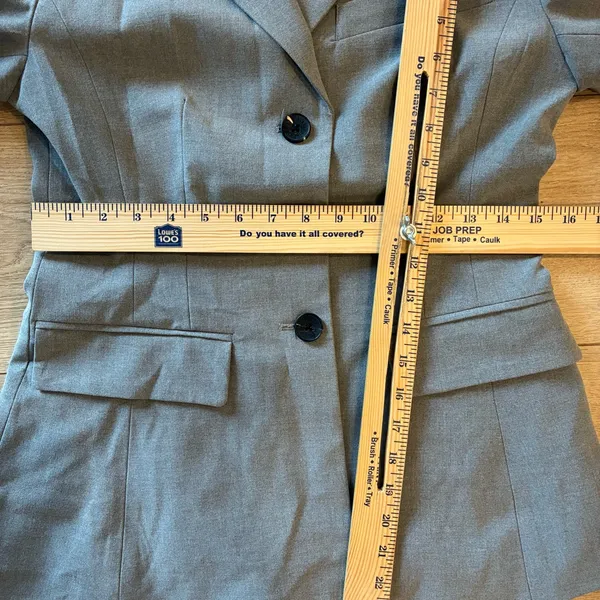NWT Avec Les Filles x Anthropologie Sculpted Hourglass Blazer Jacket Grey Size S - Image 5