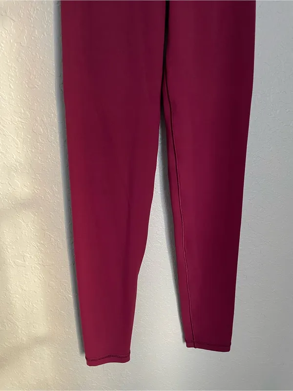 New Aerie Offline Real Me Xtra Fold Over Leggings Size XS Deep Cherry Stretchy - Image 6