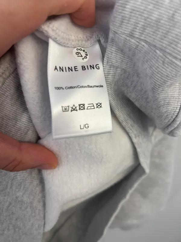 ANINE BING Sport Tyler Sweatshirt Heather Grey Size Large NWT ( SOLD OUT) - Image 11