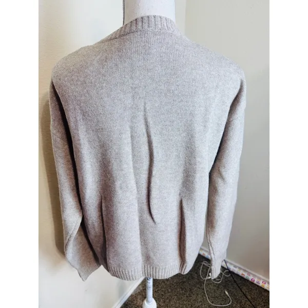 Zara Ski Collection Mont Blanc Les Alpes Wool Cashmere Sweater Beige Medium - Image 3
