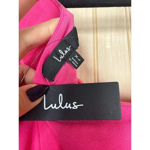 NWT Lulus So Flirty Hot Pink One-Shoulder Cutout Asymmetrical Dress Cocktail XL - Image 7