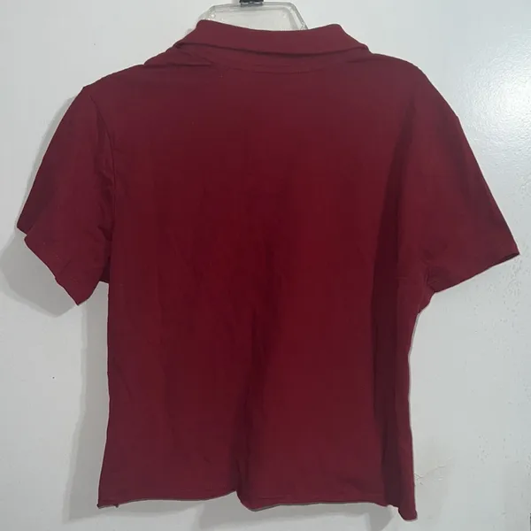 Women's Harvard Crop Top Polo Color: Rhubarb NWT S - Image 5
