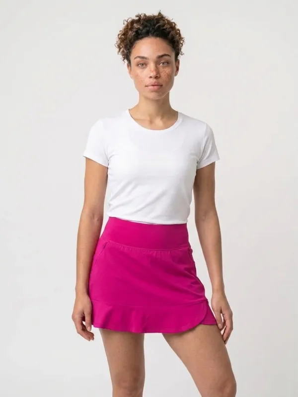 💞 Adidas Bright Magenta Athletic Mini Skort w/ Pockets | Women’s Sz XS - Image 8