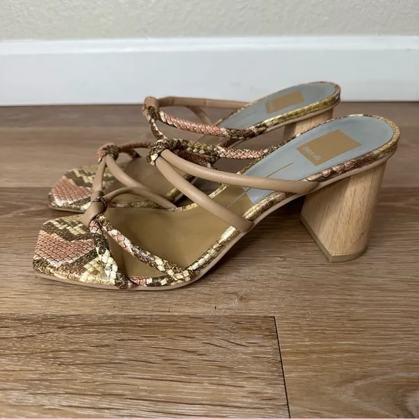 Dolce Vita Blush Multi Snake Print Stella Heels Sandals, Size 8.5 - Image 4