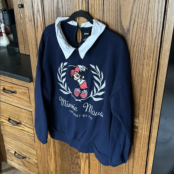 BOXLUNCH Disney Minnie Mouse Golf Collared Women's Crewneck Sweatshirt XL‎ - Image 3