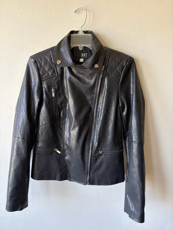 Kut From The Kloth Black Faux Leather Jacket - Image 3