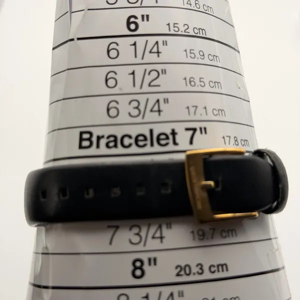 Michael Kors Jayne Minimalist Gold Tone Black Leather Watch Working New Battery - Image 5