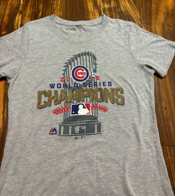Chicago Cubs World Championships Tshirt Gray - Image 2