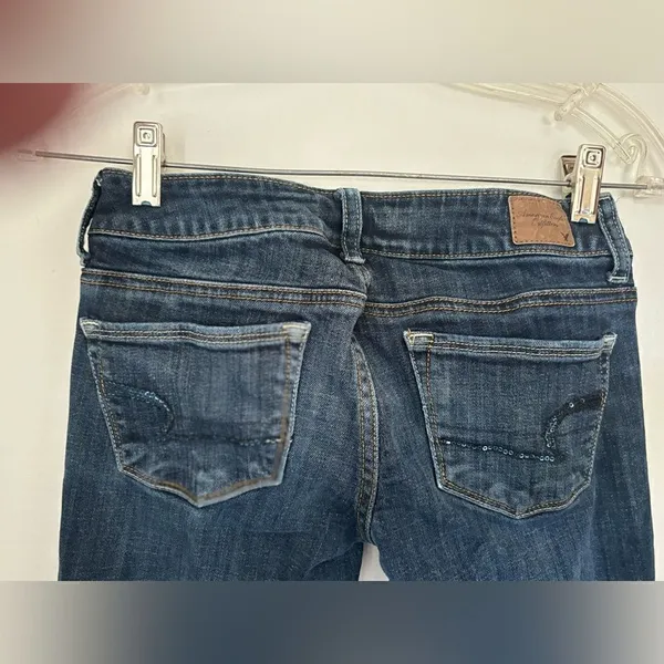 American Eagle Skinny Kick Jeans Size 0 Short Dark Wash - Image 8