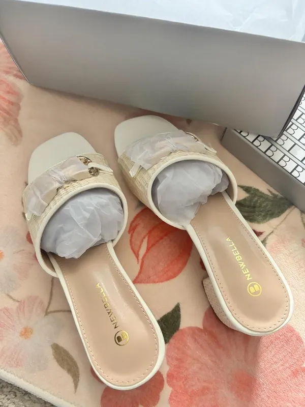 & Other Stories Cream&White Woven Sandals - Image 2